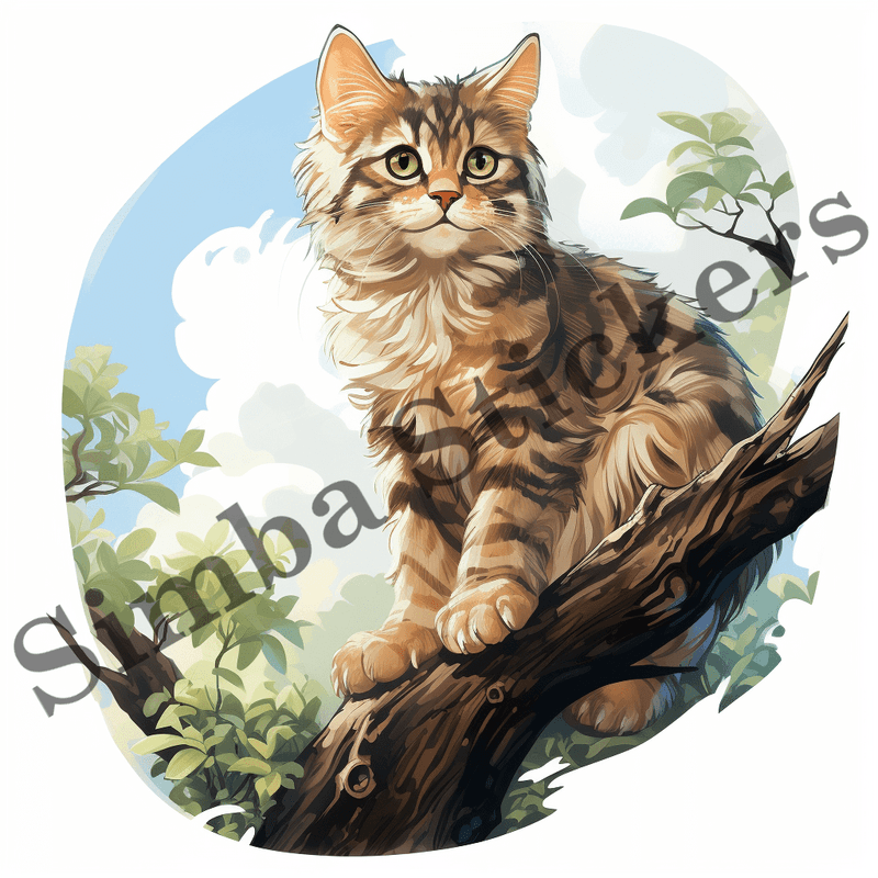 Cats in trees, image set, 10 images