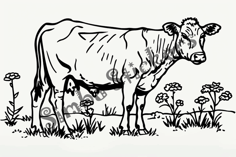 Colouring pages, bundle of cattle, 50 images