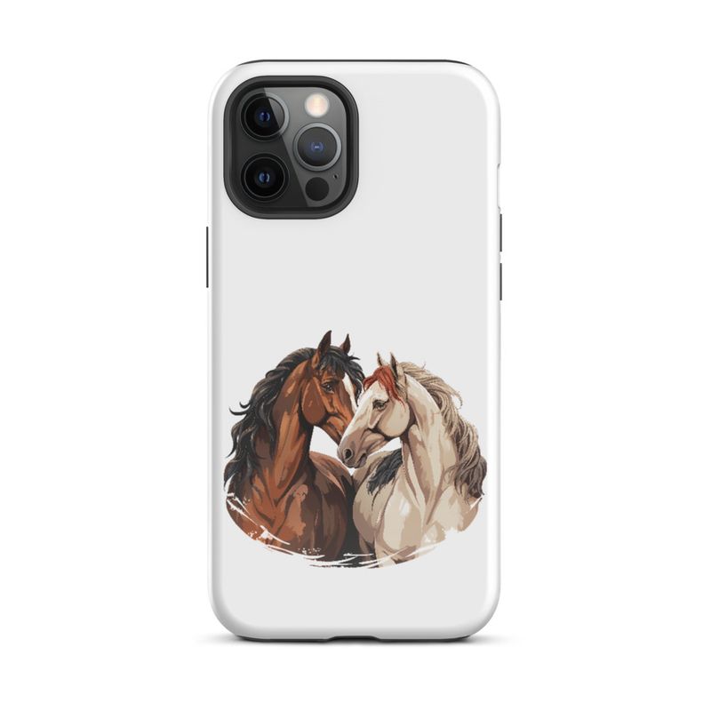 Tough Case for iPhone, Horses nose-to-nose, jbgjpy