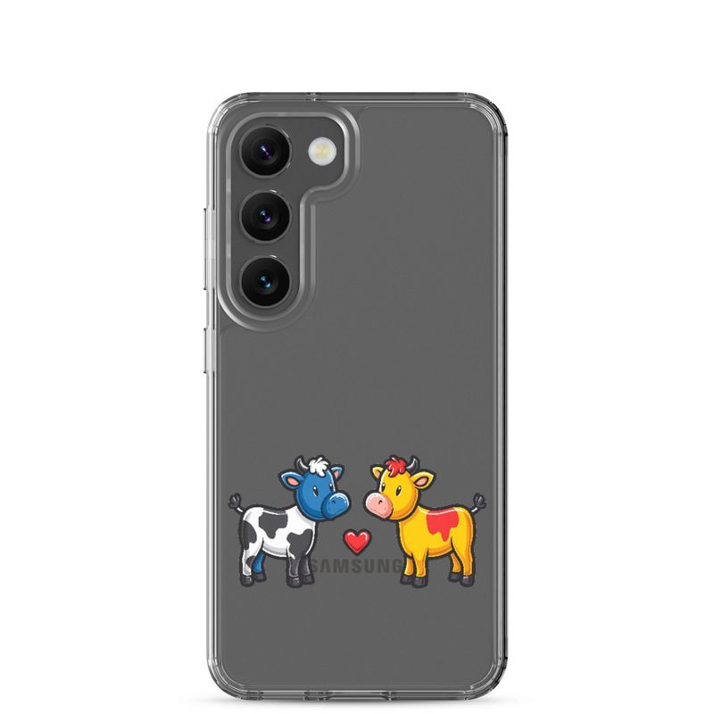 Clear Case for Samsung, Cattle, bull and cow in love, both colourful, zbyzzs