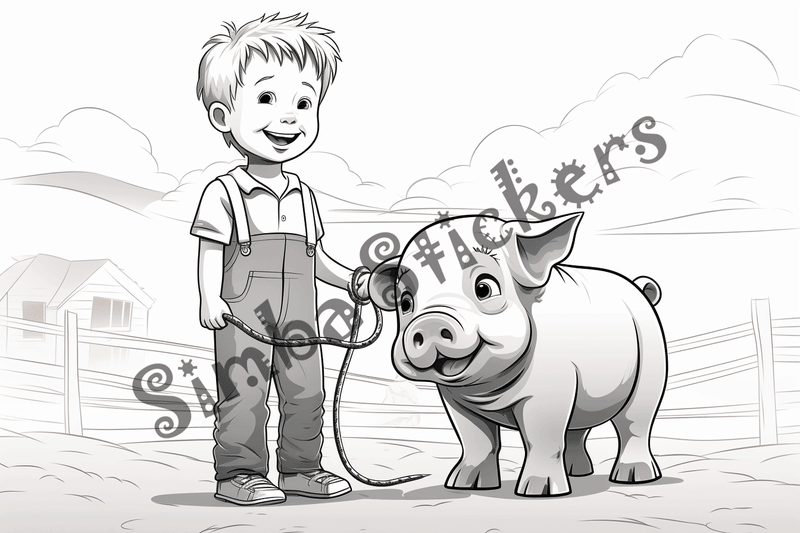 Colouring pages, bundle of pigs, 25 images 2