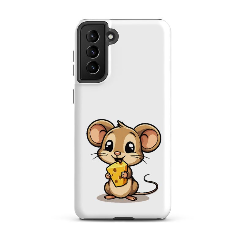 Tough Case for Samsung, Small Mouse happily licking large chunk of cheese, pqapy6