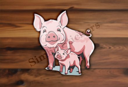 Big pig with piglet