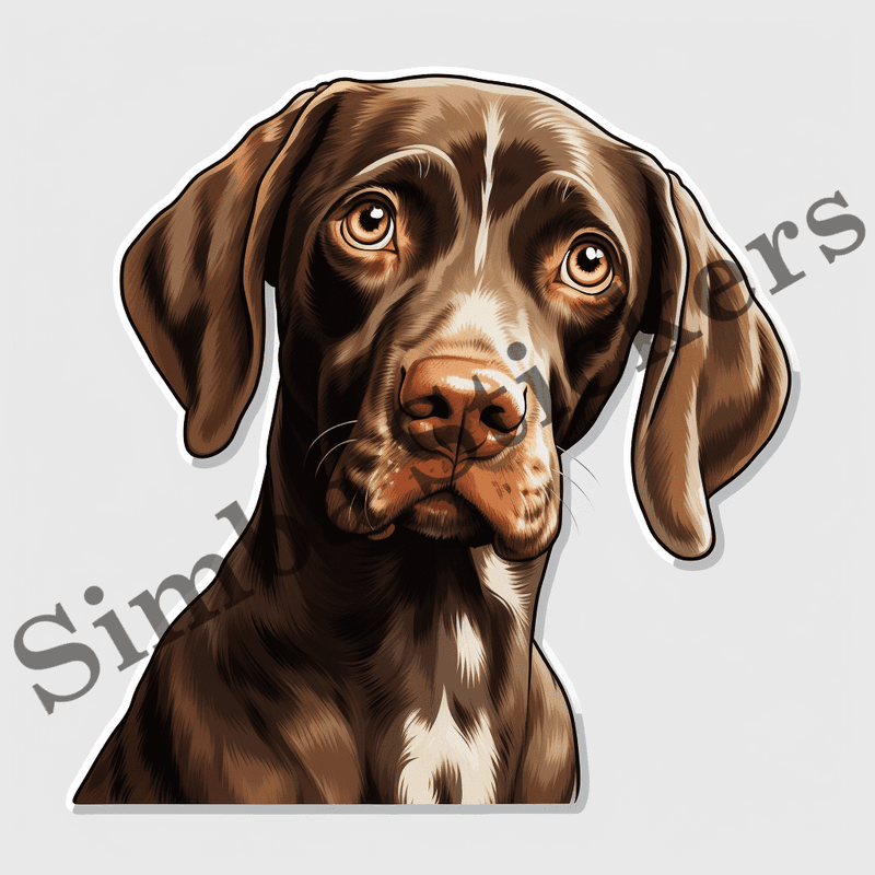German Shorthaired Pointer dogs looking sorry, image set, 10 images