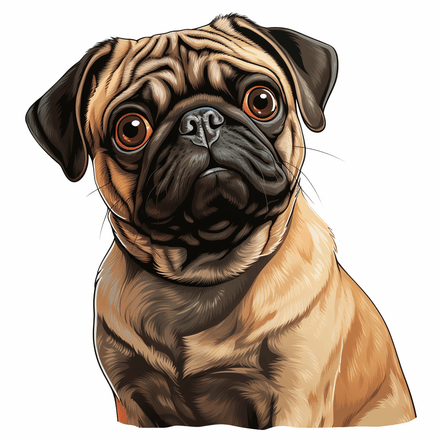 Pug dogs, image set, 10 images