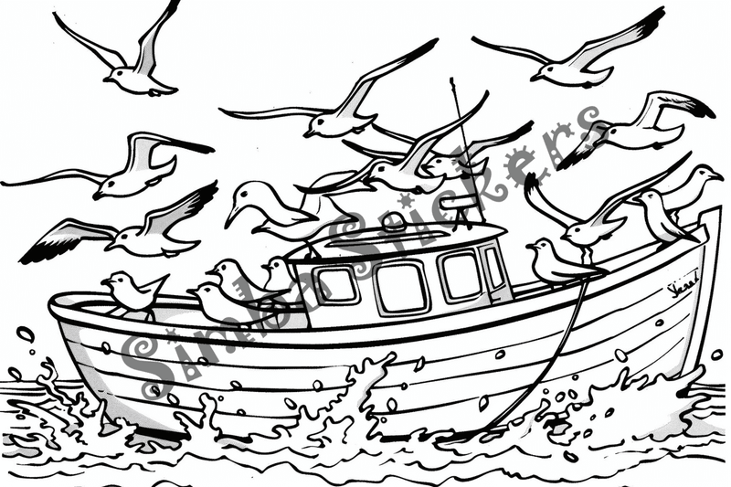 Colouring pages, bundle of seagulls, 25 images