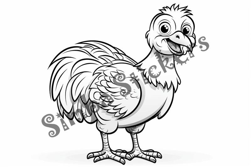 Colouring pages, bundle of individual turkey poults, 10 images