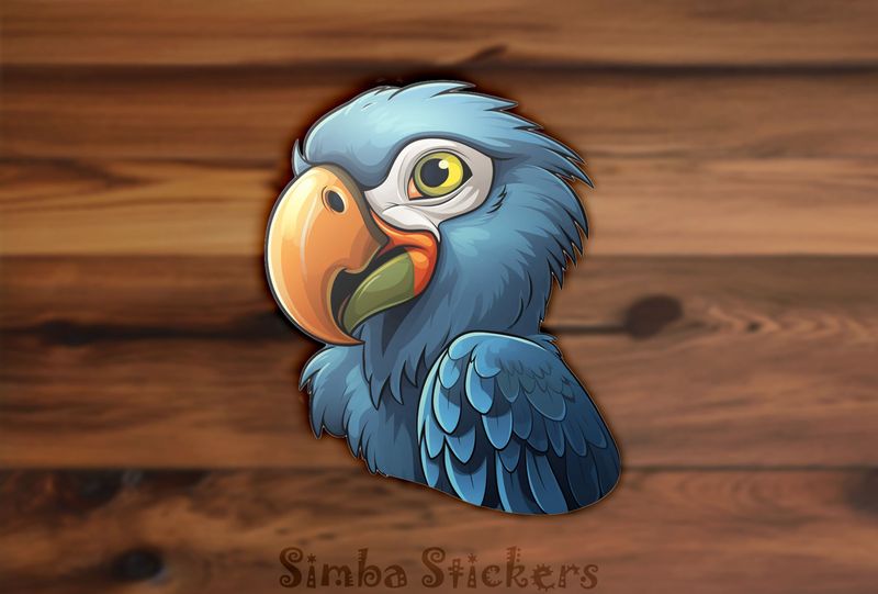 Bluish parrot with orange beak, h5zdrv