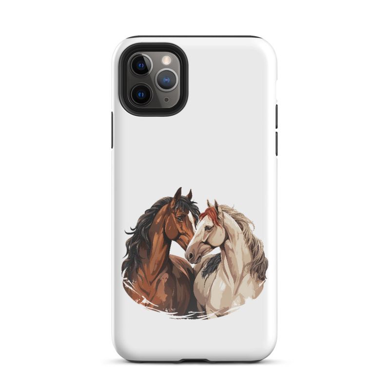 Tough Case for iPhone, Horses nose-to-nose, jbgjpy