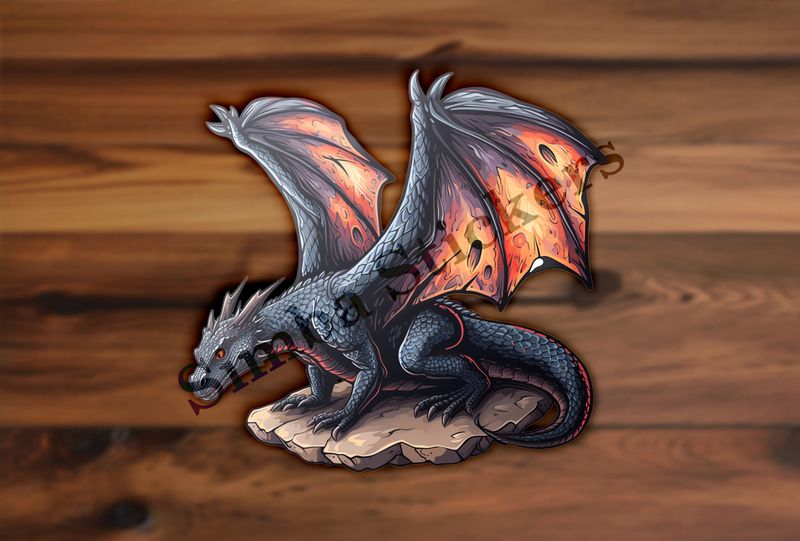 Black dragon with focused stare, homing in on prey