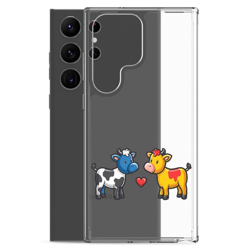 Clear Case for Samsung, Cattle, bull and cow in love, both colourful, zbyzzs