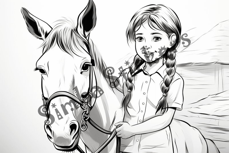 Colouring pages, bundle of mules, 25 images