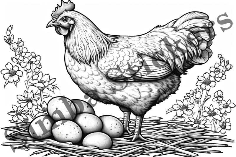 Colouring pages, Bundle of chicken, 25 images