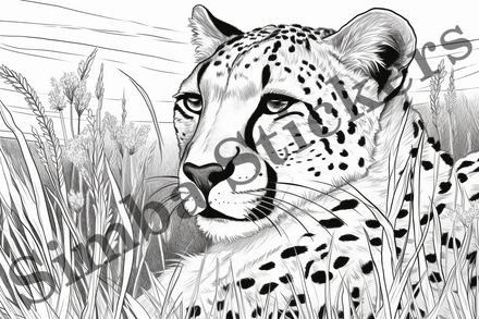 Colouring pages, Bundle of cheetahs, 25 images