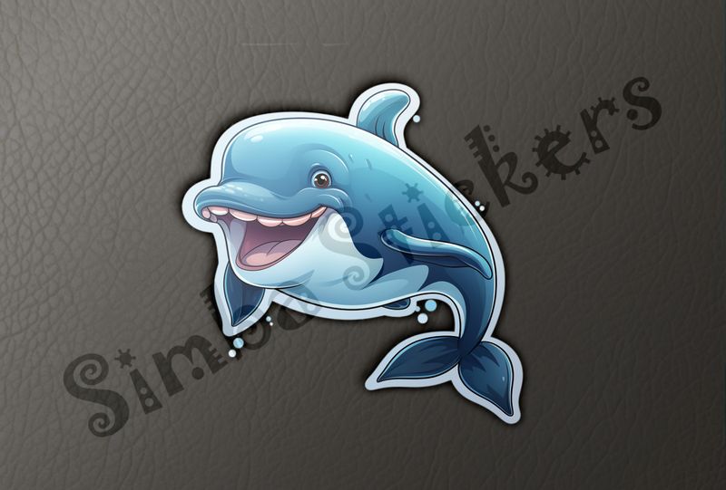 Happy whale showing large teeth