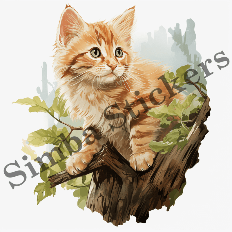 Cats in trees, image set, 10 images