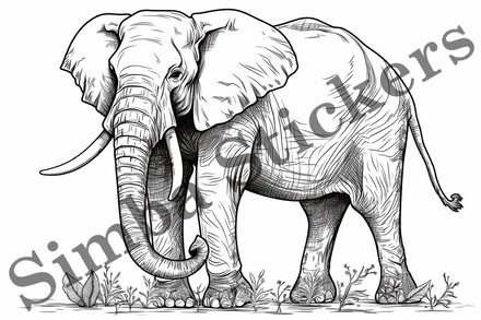 Colouring pages, Bundle of elephants, 10 images