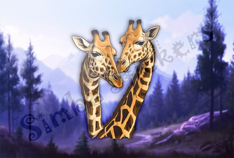 Giraffes in love in the Savanna