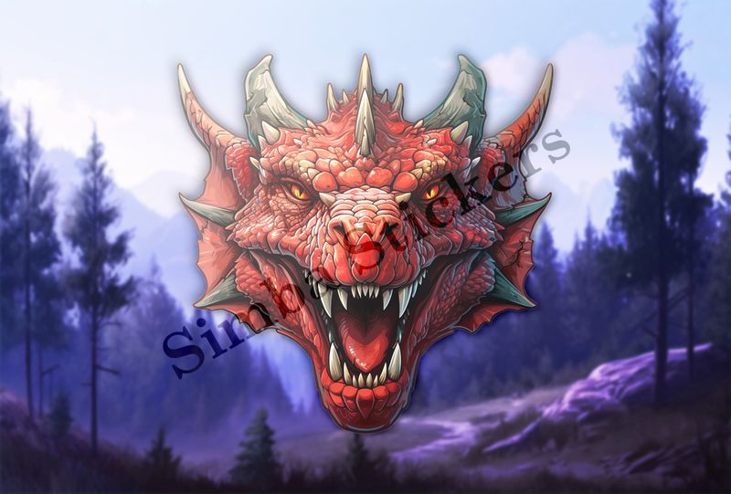 Red Chinese dragon face
