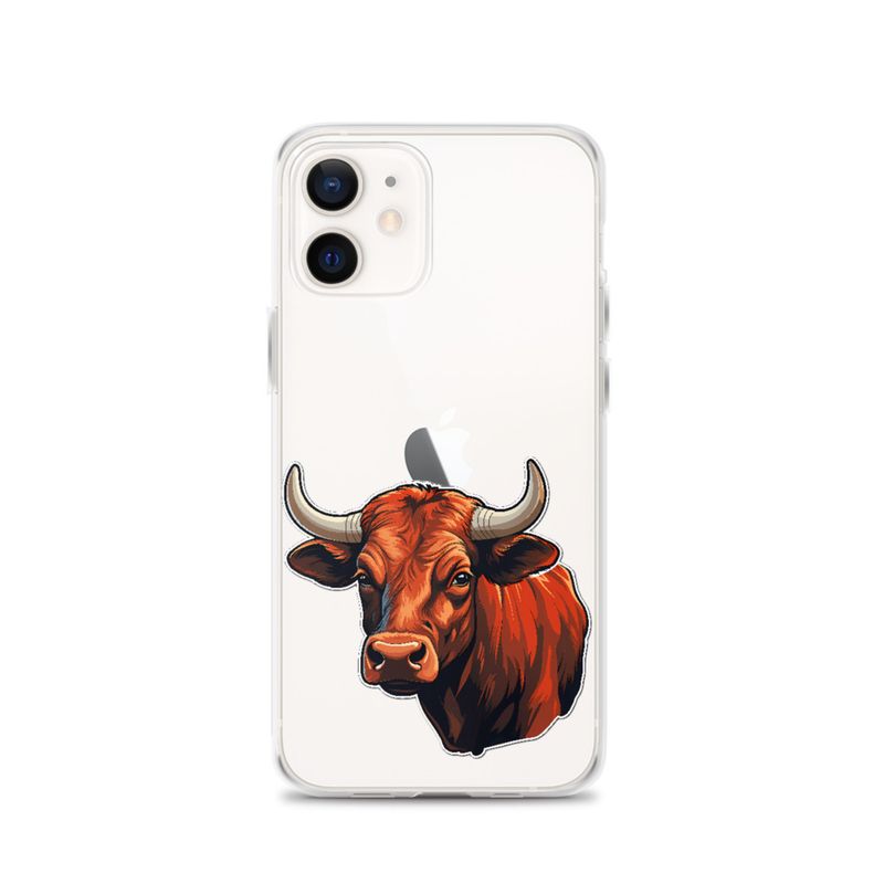Clear Case for iPhone, Bull face, partial side view, bpor80