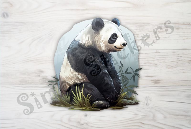 Panda from the side, sitting down, rcgzhl