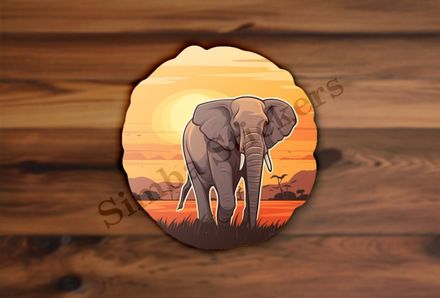 African elephant at sunrise