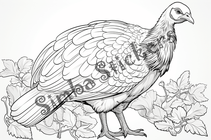 Colouring pages, bundle of individual turkeys, 25 images