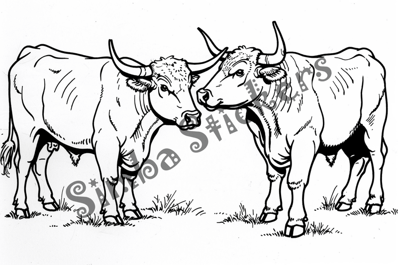 Colouring pages, bundle of cattle, 50 images