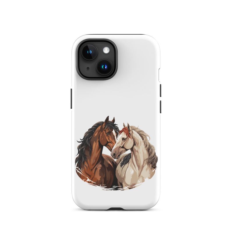 Tough Case for iPhone, Horses nose-to-nose, jbgjpy