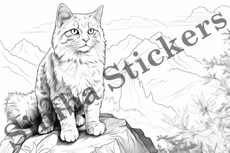 Colouring pages, Bundle of cats, 25 images