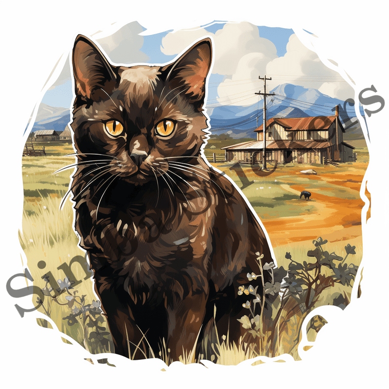 Burmese cats outdoors, image set, 10 images