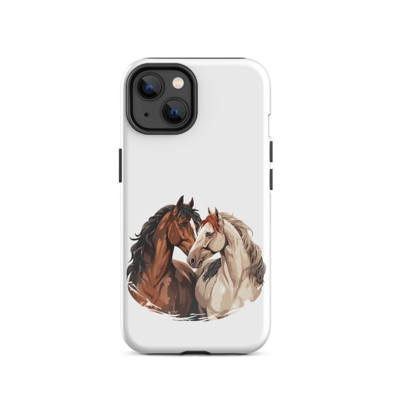 Tough Case for iPhone, Horses nose-to-nose, jbgjpy