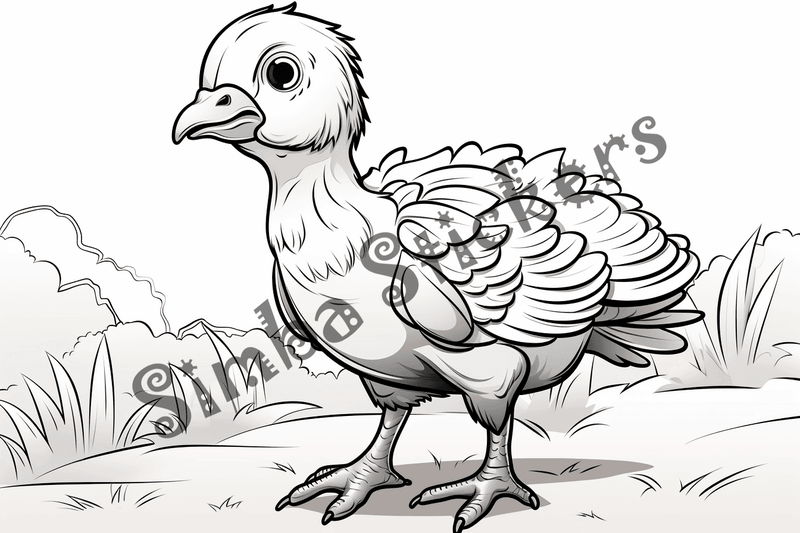 Colouring pages, bundle of turkeys, 50 images