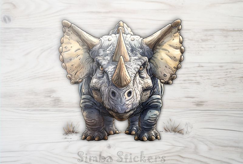 Wide-eared dinosaur staring straight ahead