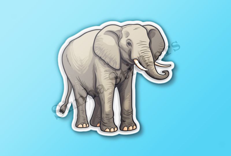 Elephant with partial side view