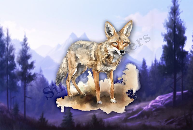 Jackal, watercolour