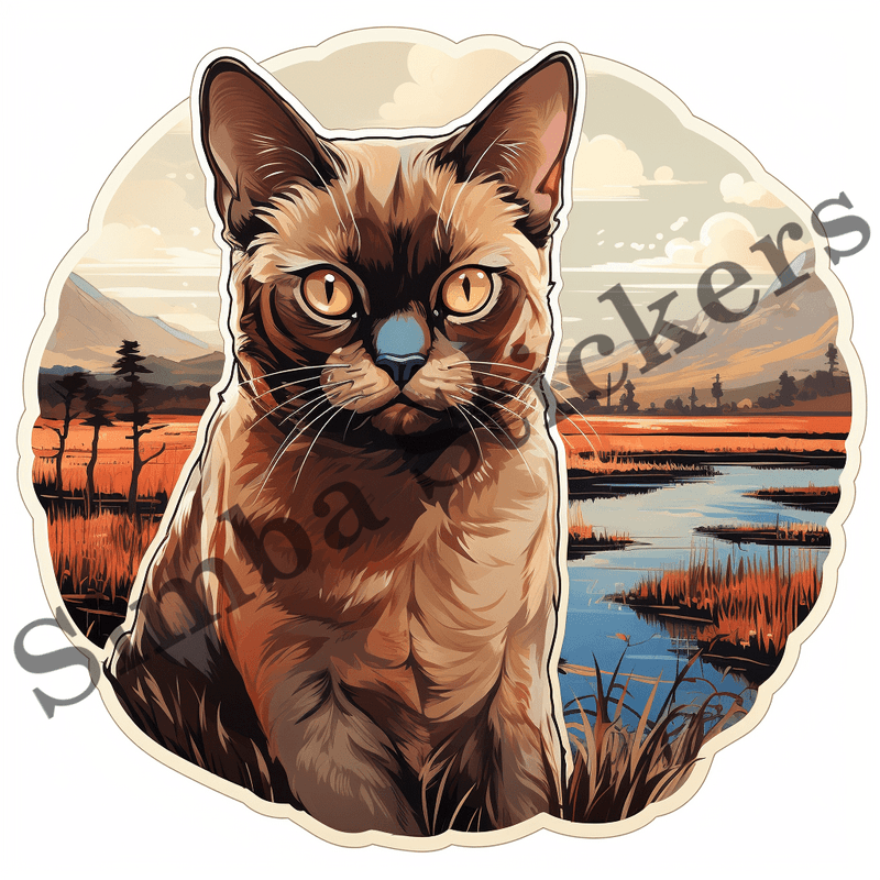 Burmese cats outdoors, image set, 10 images