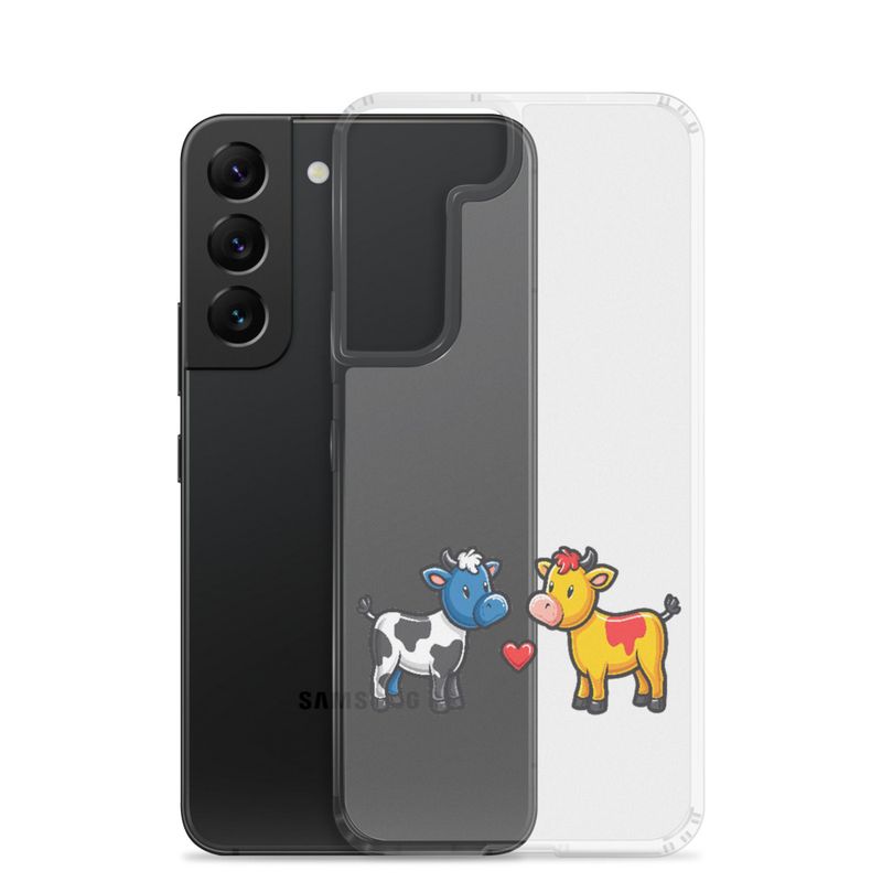 Clear Case for Samsung, Cattle, bull and cow in love, both colourful, zbyzzs