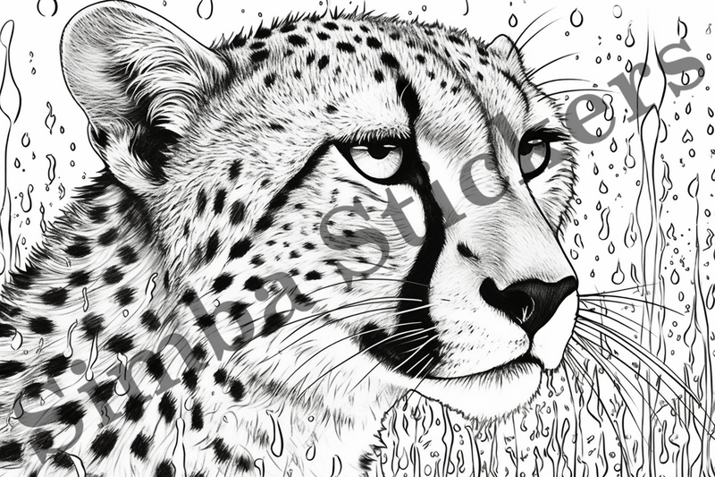 Colouring pages, Bundle of cheetahs, 25 images