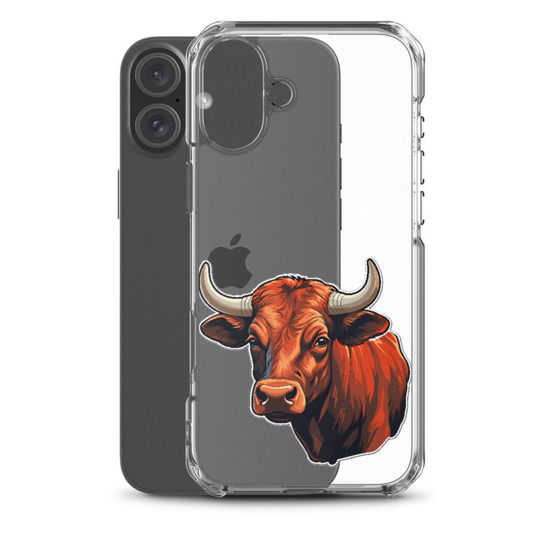Clear Case for iPhone, Bull face, partial side view, bpor80