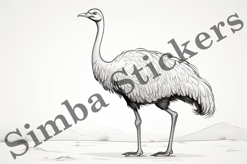 Colouring pages, Bundle of ostriches, 25 images