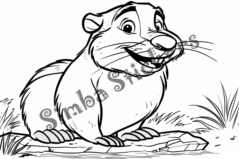 Colouring pages, bundle of beavers looking cute, 10 images