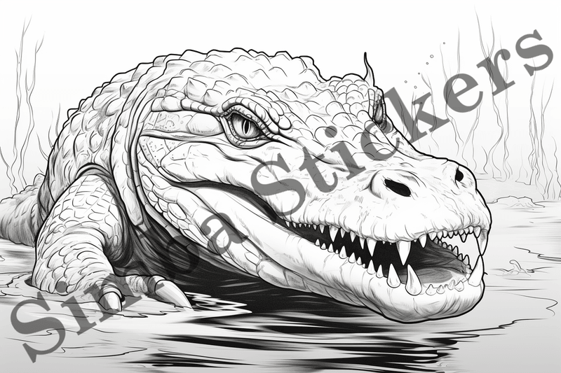 Colouring pages, Bundle of crocodiles, 25 images