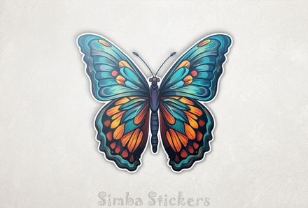 Colourful butterly orange and blue, swte2s