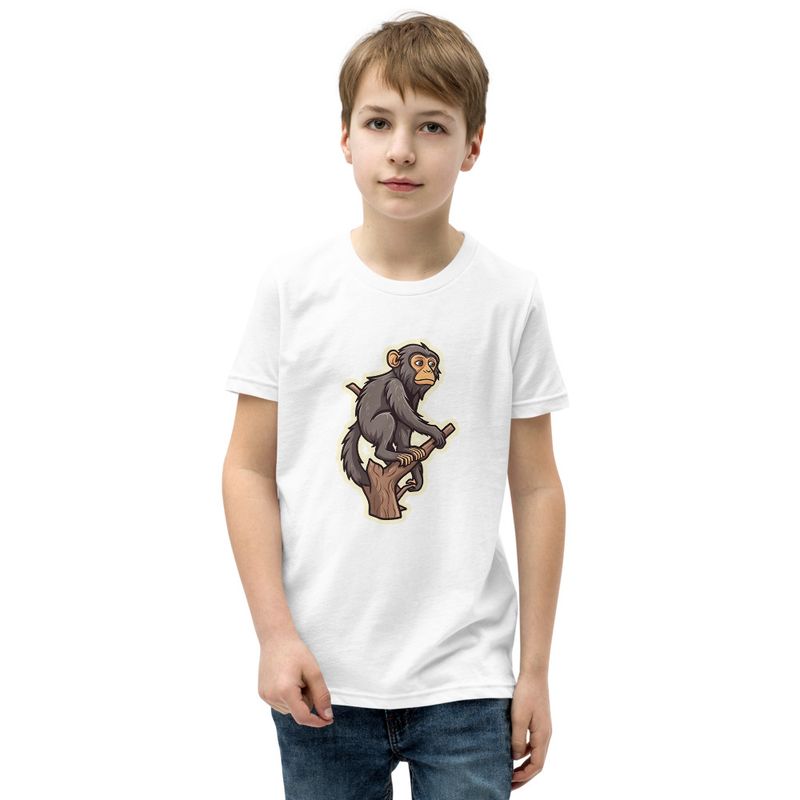 Youth T-shirt, Baboon on a tree, looking sad 