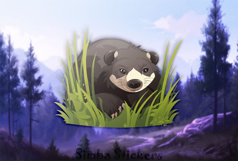 Honey Badger in the grass, 3tpczp