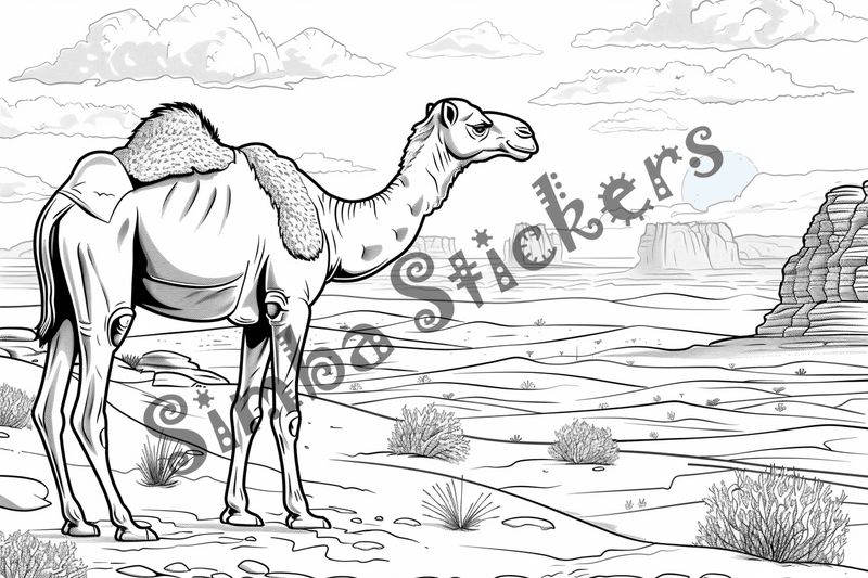Colouring pages, bundle of Sahara Desert, 25 images