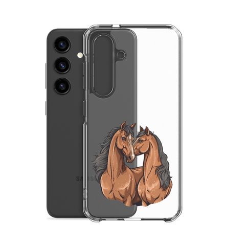 Clear Case for Samsung, Two brown horses snuggling, tdwcyd