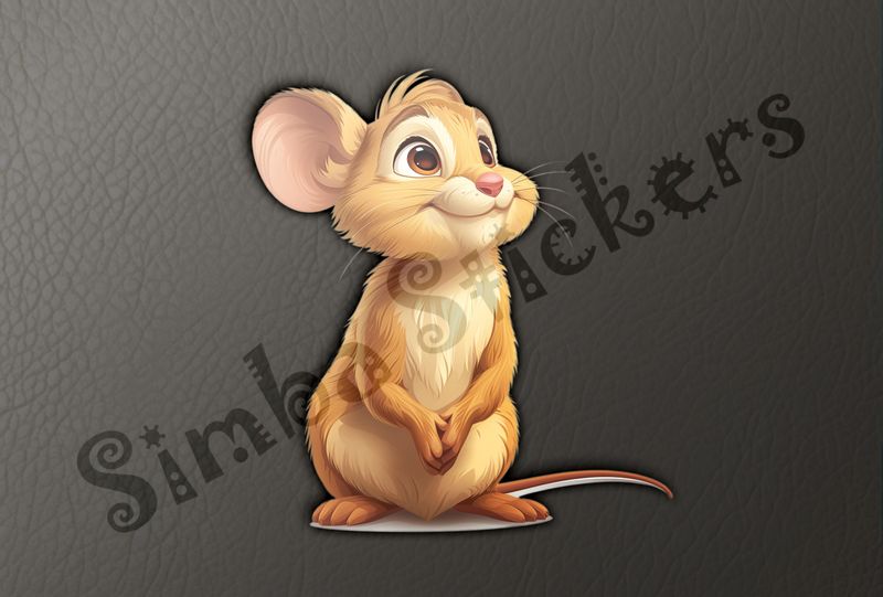 Mouse holding hands together with cheeky smile