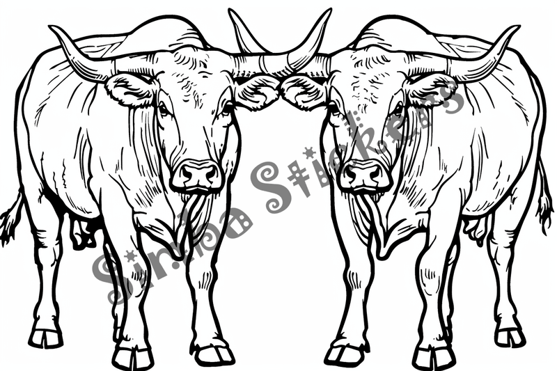 Colouring pages, bundle of cattle, 25 images